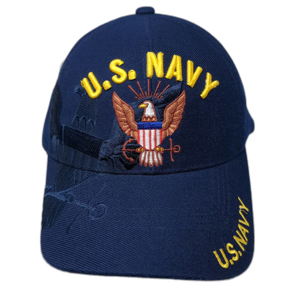Caps Club US Navy Baseball Cap Blue One Size Eagle Shadow Embroidery Strap Hat